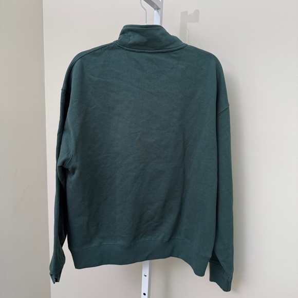 Zara athletic  Green Half-Zip Sweater size M - Picture 3 of 5